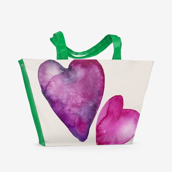Пляжная сумка «Любовь. 2 сердца »