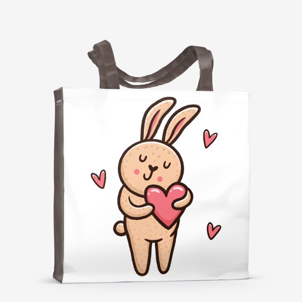 Сумка-шоппер «Милый зайчик с сердечком»