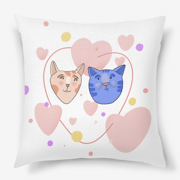 Подушка «Влюблённые котики»