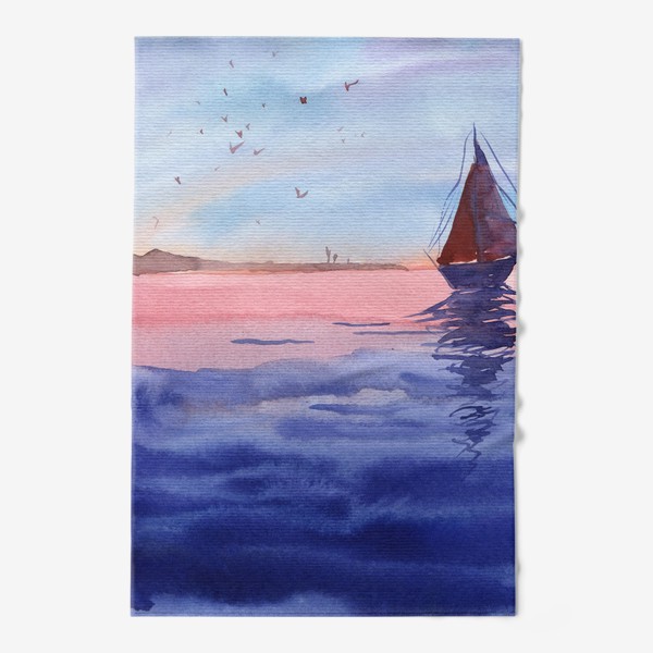 Полотенце «море и лодка»
