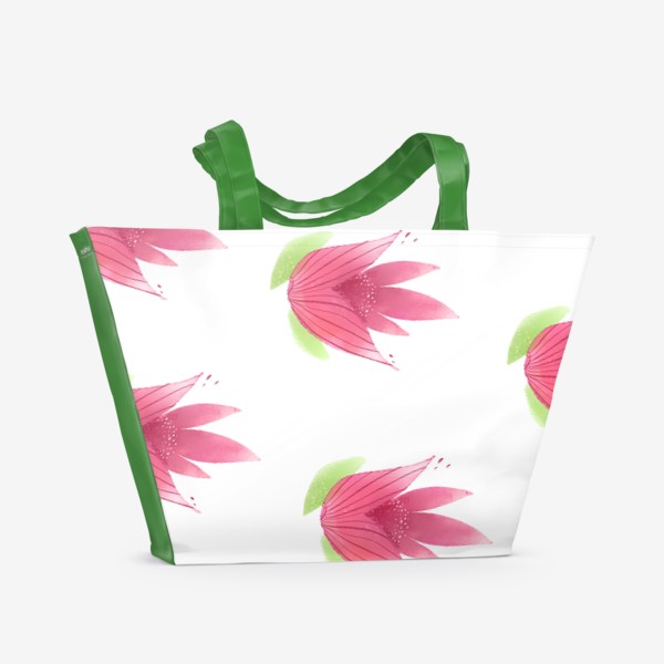 Пляжная сумка &laquo;Розовые цветы. Паттерн&raquo;