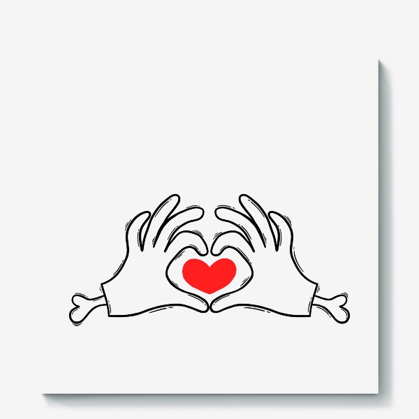 Холст «Зомби руки держат сердце. Любовь»