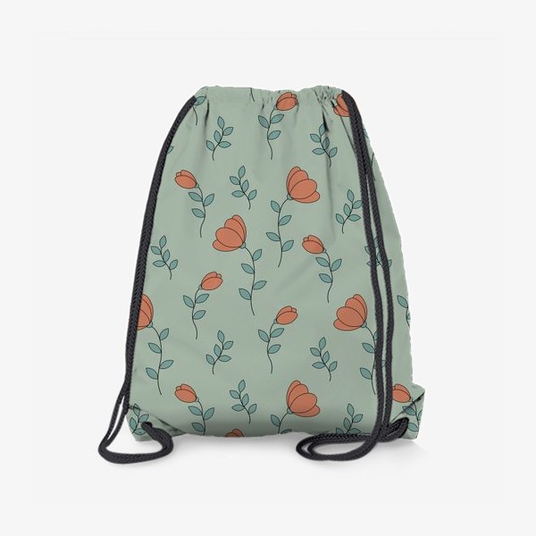 Рюкзак «Тюльпаны на светло зеленом фоне»