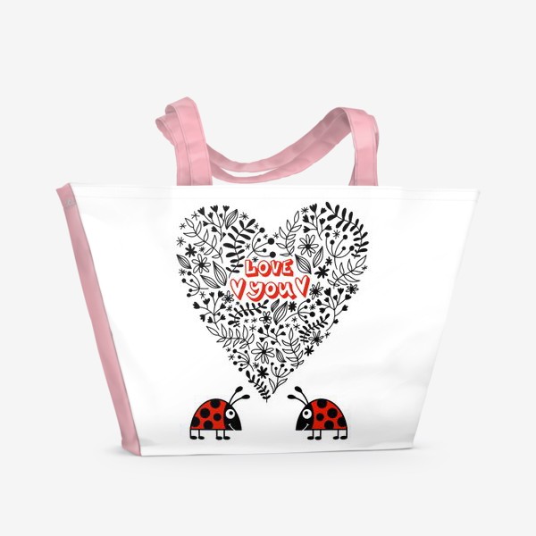 Пляжная сумка «Ladybugs in love»