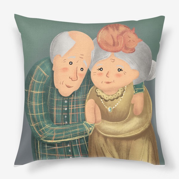 Подушка &laquo;Бабушка и дедушка. Любовь. &raquo;
