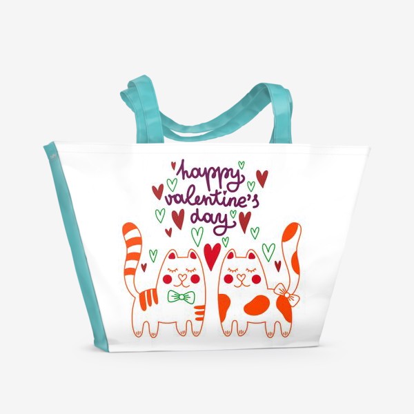 Пляжная сумка «Влюблённые котики»