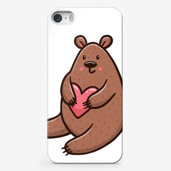 Чехол iPhone «Милый медведь с сердечком»