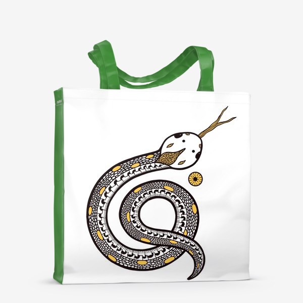 Сумка-шоппер «Душа змеи. Змея в графике»