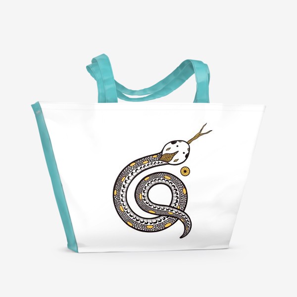Пляжная сумка &laquo;Душа змеи. Змея в графике&raquo;