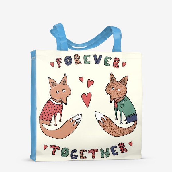 Сумка-шоппер «Влюбленные лисы Forever Together»