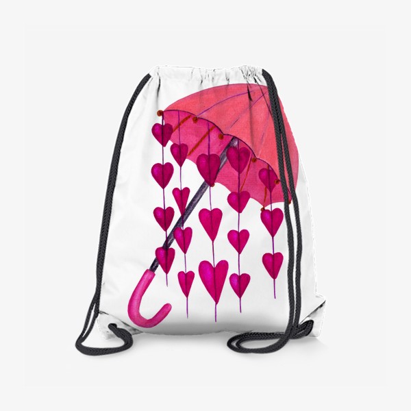 Рюкзак «Зонтик с сердцами - не укрыться от любви»