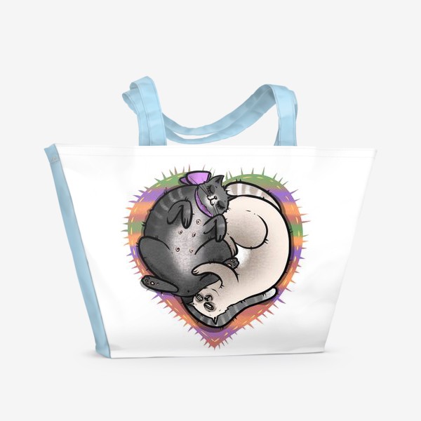 Пляжная сумка «Влюблённые коты »