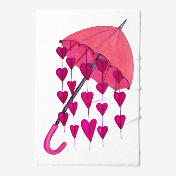 Полотенце «Зонтик с сердцами - не укрыться от любви»