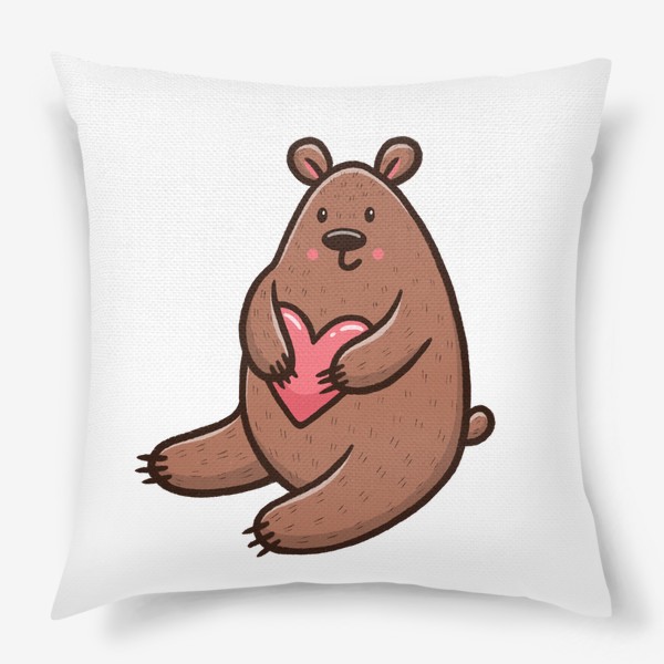 Подушка «Милый медведь с сердечком»