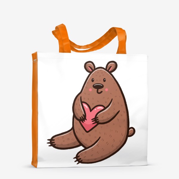 Сумка-шоппер «Милый медведь с сердечком»
