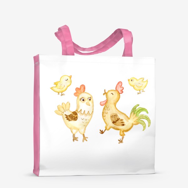 Сумка-шоппер «Курочка, Петушок и цыплята»