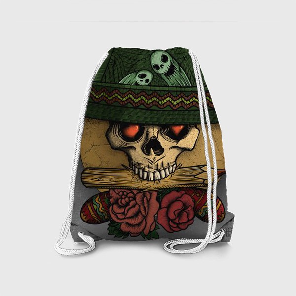 Рюкзак «Череп, мексиканский праздник день мёртвых »