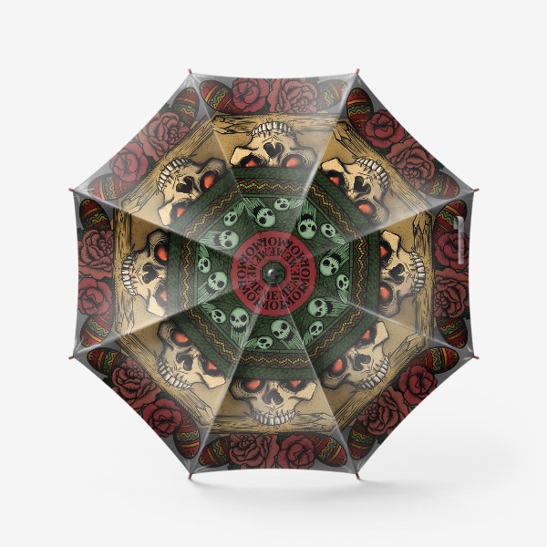 Зонт «Череп, мексиканский праздник день мёртвых »