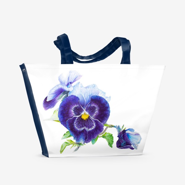 Пляжная сумка «цветок Виола, Анютины глазки »