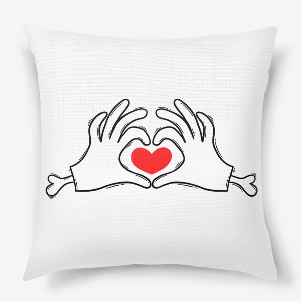 Подушка «Зомби руки держат сердце. Любовь»