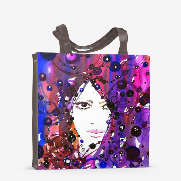Сумка-шоппер «Violet woman/ Фиолетовый портрет девушки»