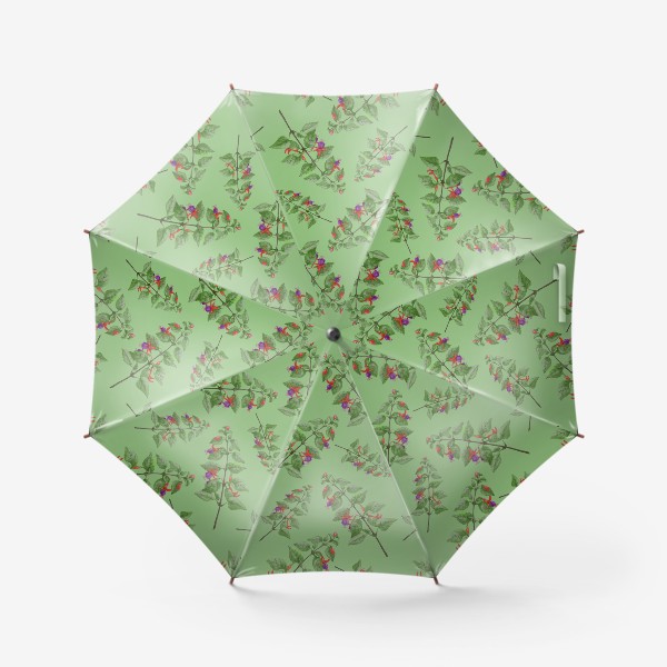 Зонт &laquo;Цветы фуксии на светло зеленом фоне&raquo;