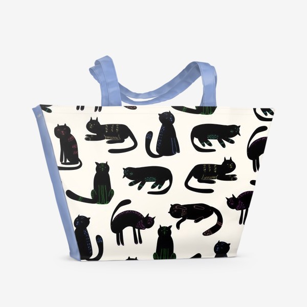 Пляжная сумка &laquo;чёрные кошки&raquo;