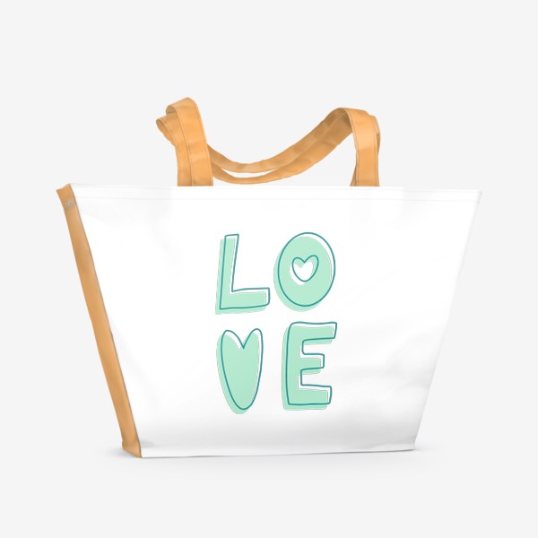 Пляжная сумка «LOVE. Принт к 14 февраля»
