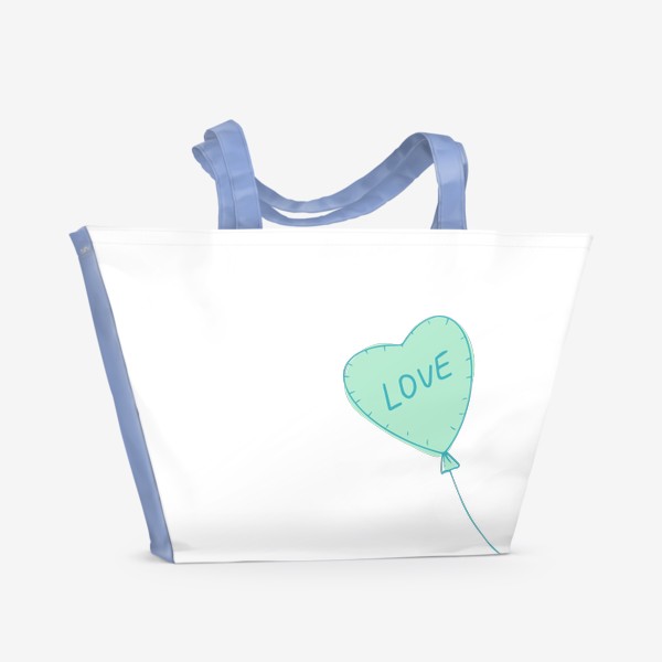 Пляжная сумка «Воздушный шар love. Принт к 14 февраля»