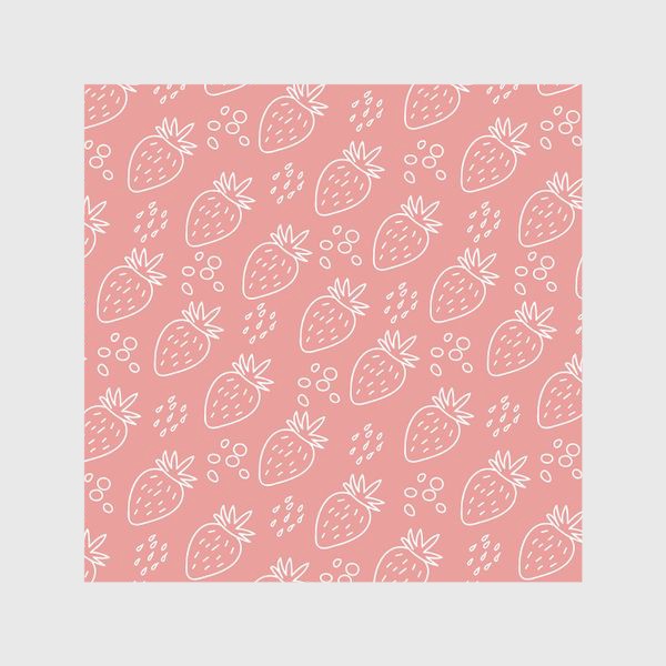 Шторы «Клубника в стиле дудл на розовом фоне из серии "Влюбленные лисички" от volnata»