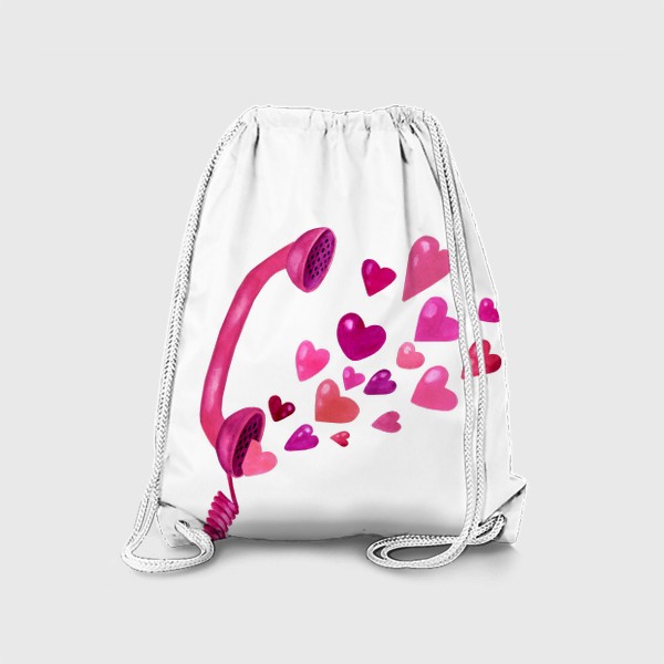 Рюкзак «Телефонная трубка с любовью и сердечками»