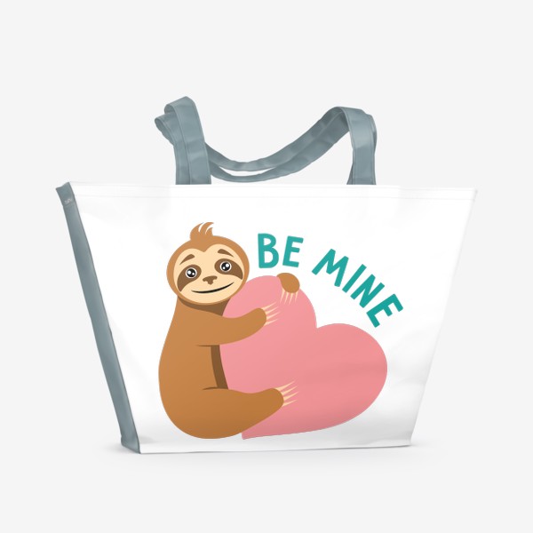 Пляжная сумка «Be mine. Влюбленный ленивец»