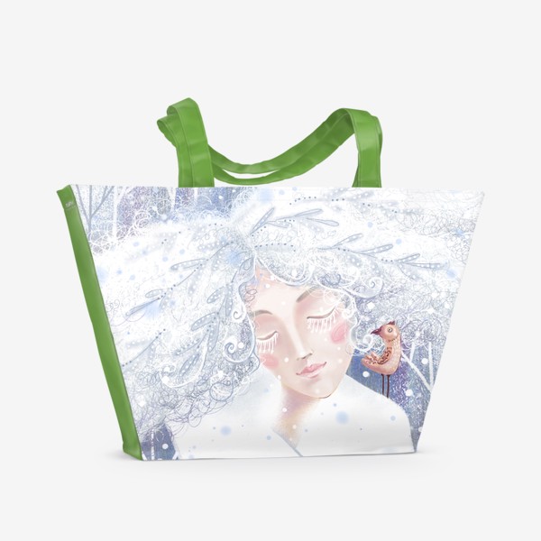 Пляжная сумка «Девушка зима»
