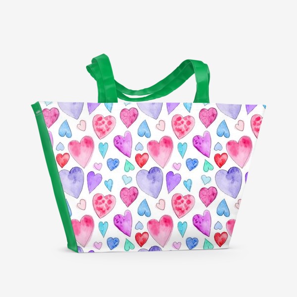 Пляжная сумка «Сердечки Святого Валентина»