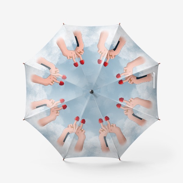 Зонт «Raspberry middle finger малина »