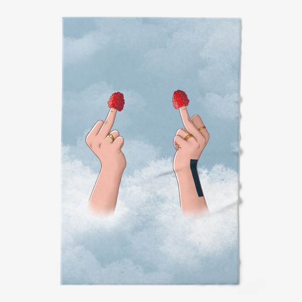 Полотенце «Raspberry middle finger малина »