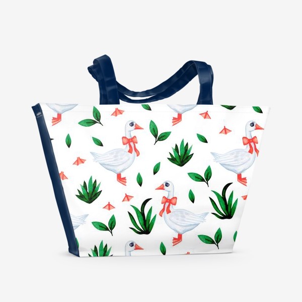 Пляжная сумка «Гусь в зелени»