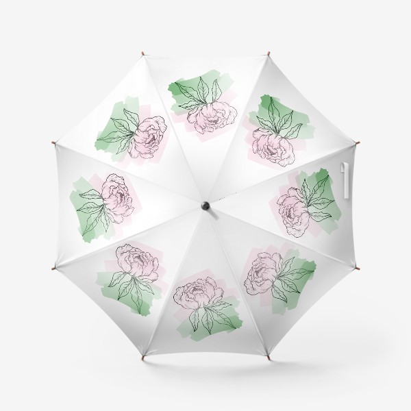 Зонт «Пион на акварельном фоне»