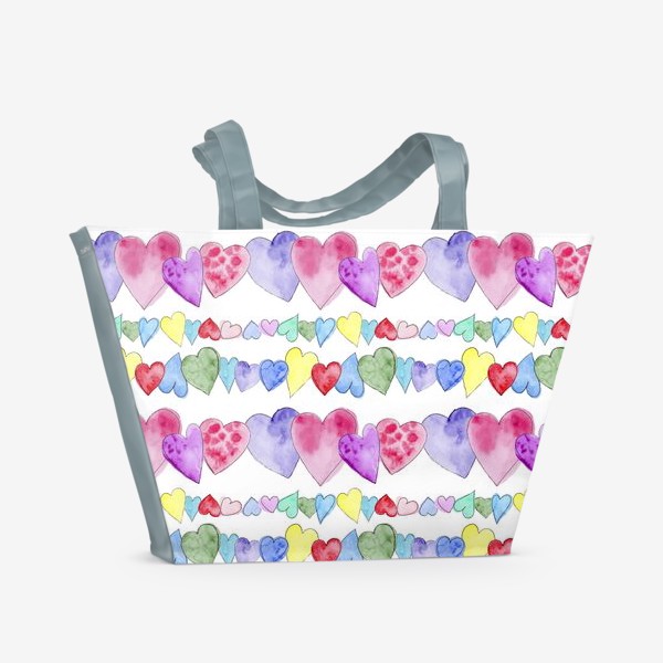 Пляжная сумка «Гирлянда из сердечек»