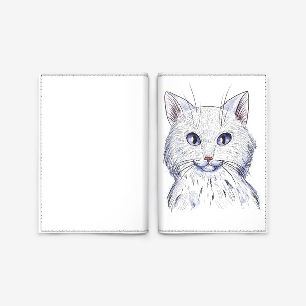 Обложка для паспорта «Кот акварель»