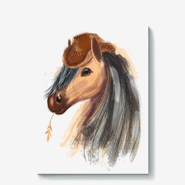 Холст «Лошадь в ковбойской шляпе»