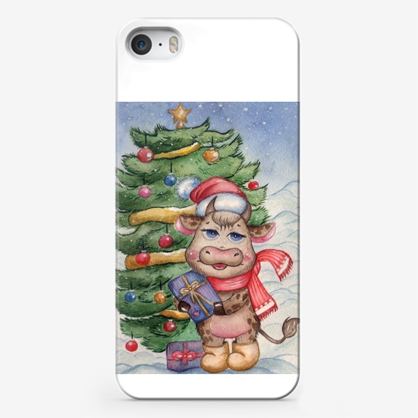 Чехол iPhone «Новогодний бычок»