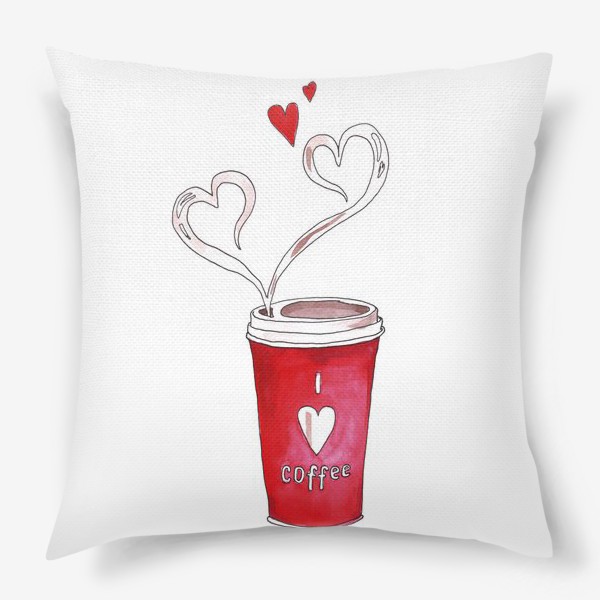 Подушка «Я люблю тебя и кофе»