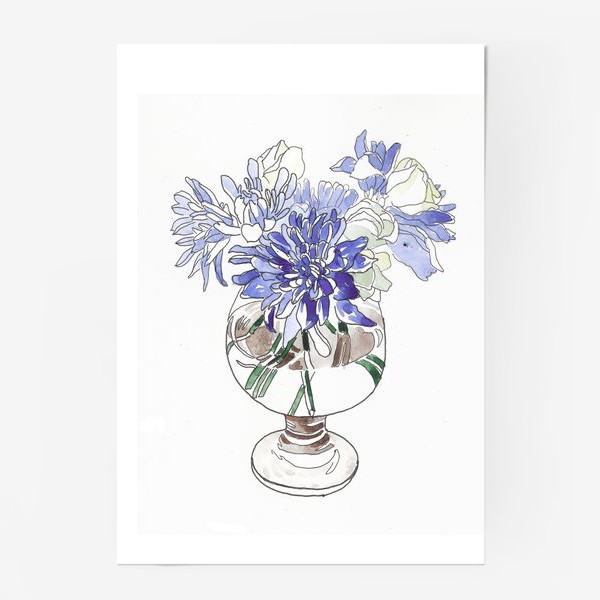 Постер «цветы в бокале»