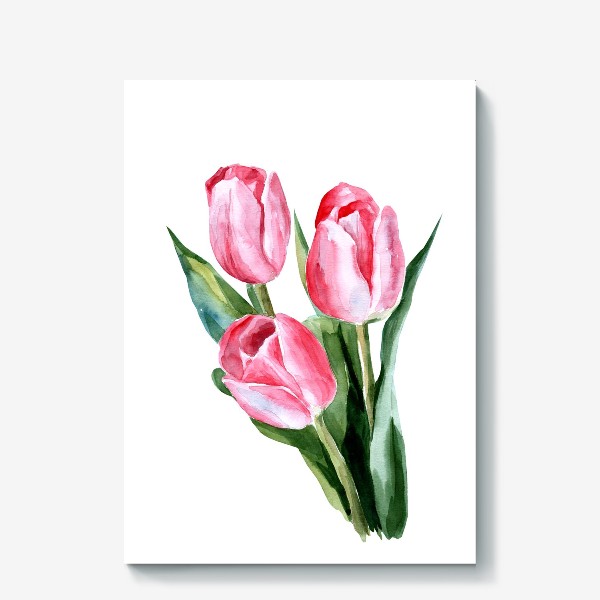 Холст «Розовые тюльпаны»