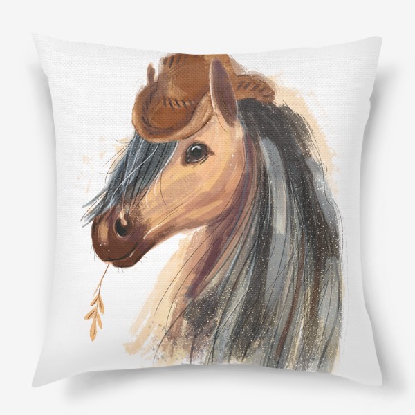 Подушка «Лошадь в ковбойской шляпе»