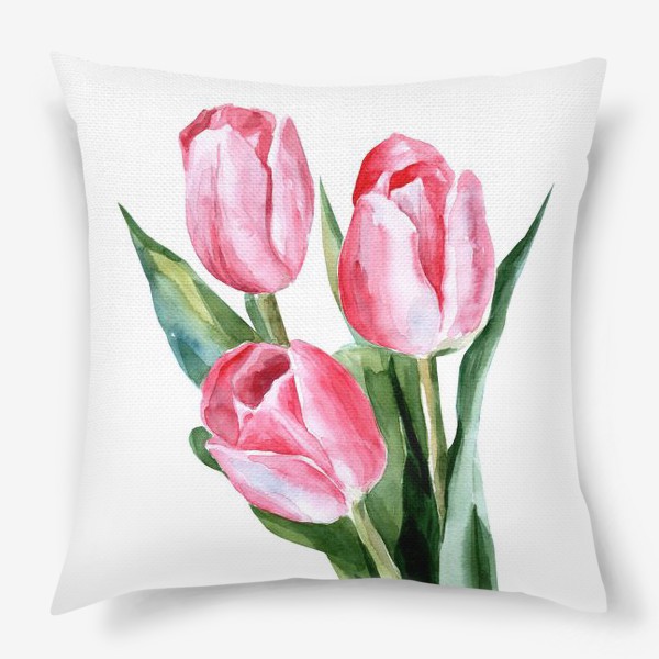 Подушка «Розовые тюльпаны»