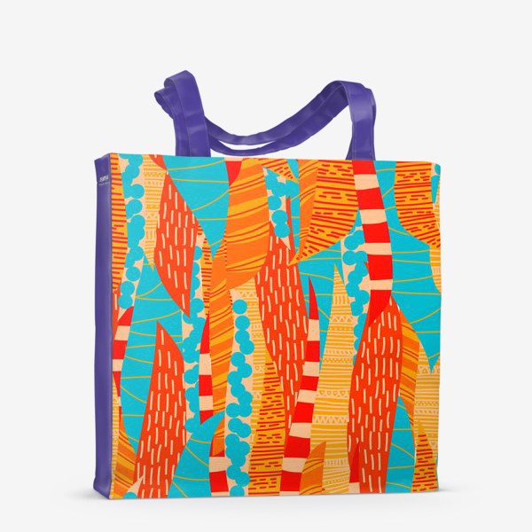 Сумка-шоппер «абстрактные оранжевые полосы»