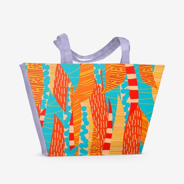 Пляжная сумка «абстрактные оранжевые полосы»