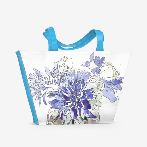 Пляжная сумка &laquo;цветы в бокале&raquo;